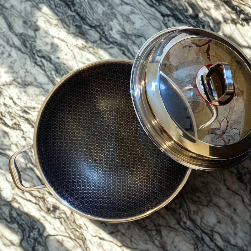 Stainless Steel Wok (2 Handles)